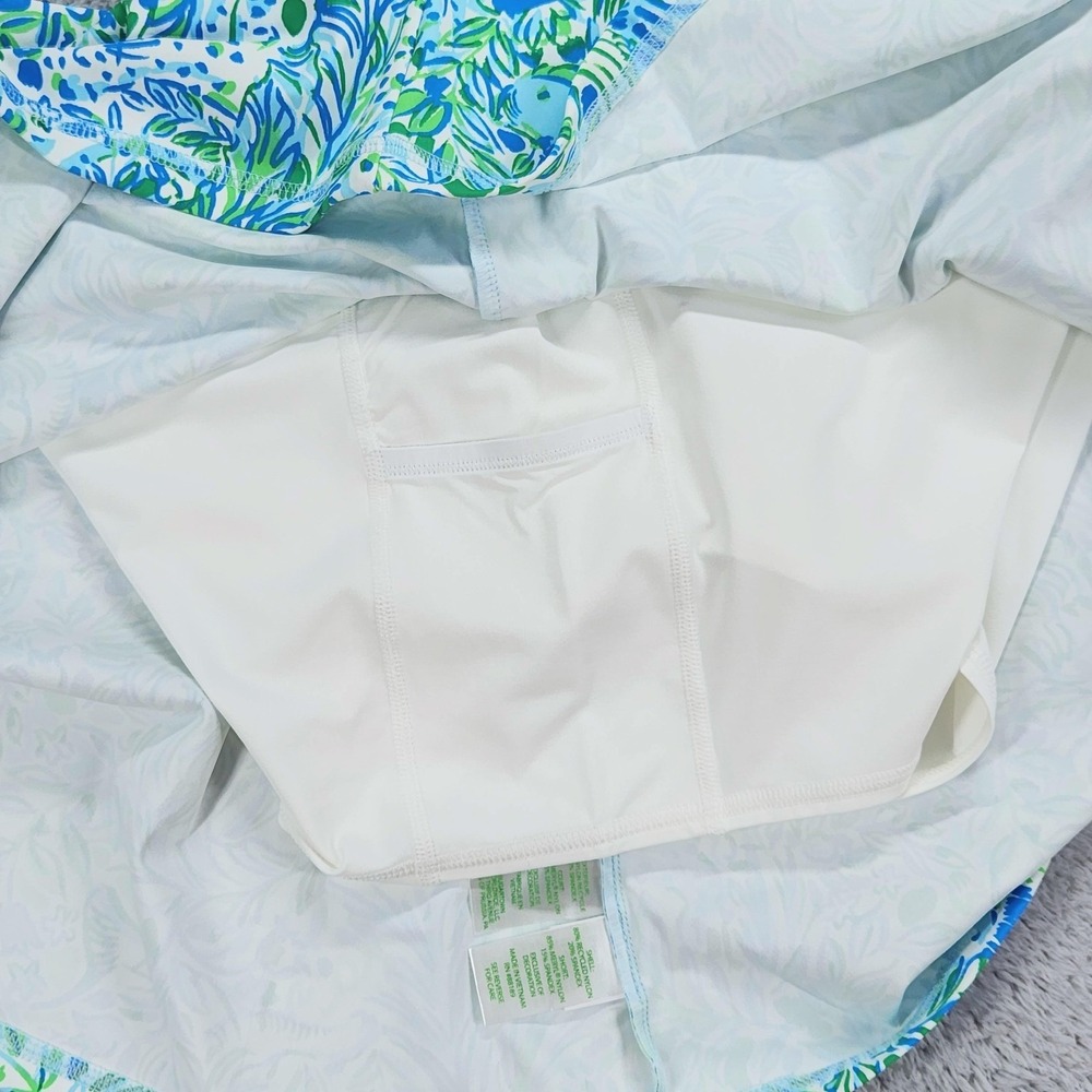 Lilly Pulitzer Luxletic Aila Skort Womens XL Blue Dandy Lions Golf UPF 50+ NEW - Picture 10 of 14